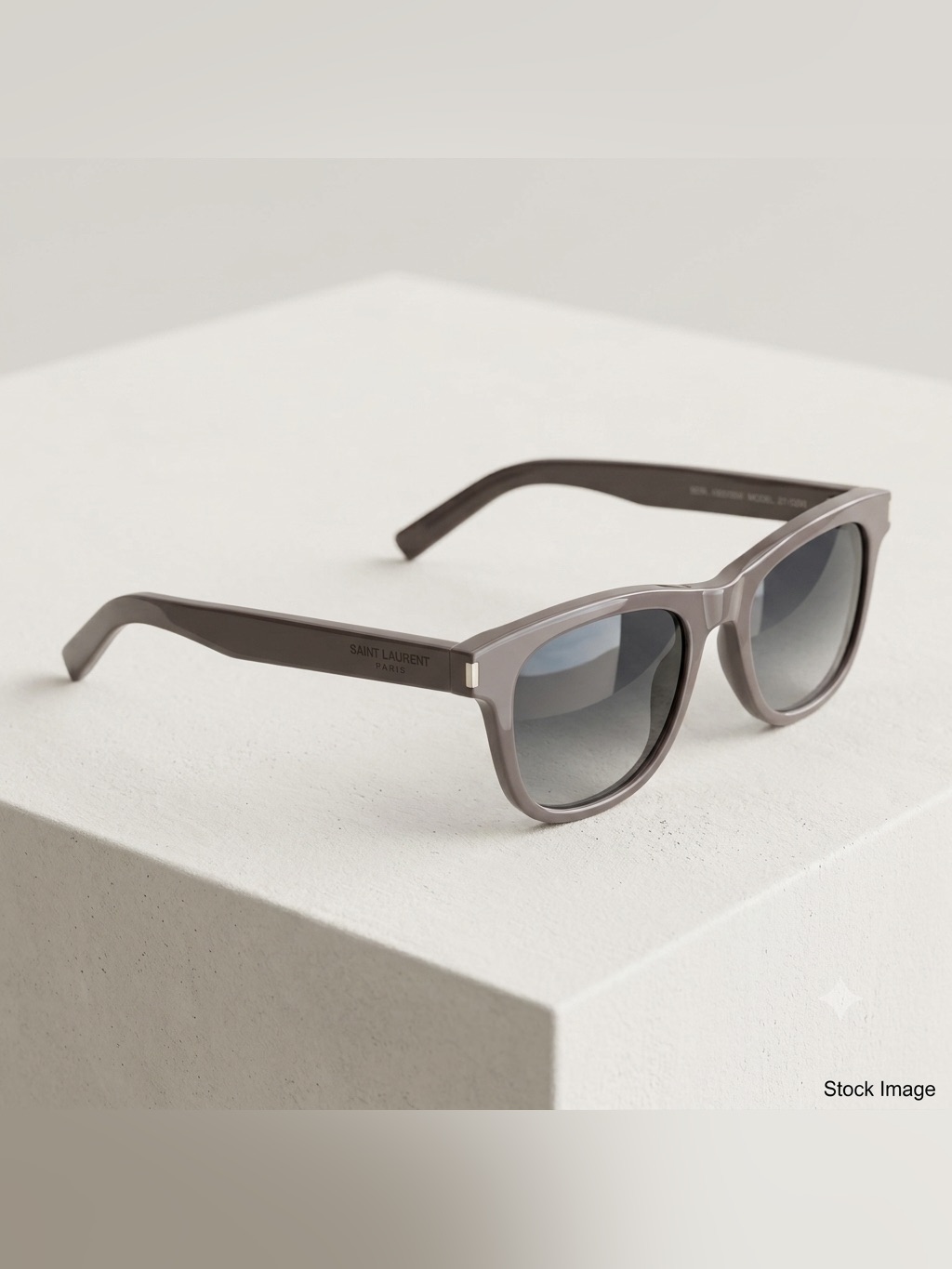 Nwot - Saint Laurent Classic 2 Square Sunglasses In Glossy Grey (49-21-140)